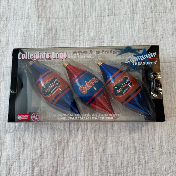 Florida Gators Holiday Ornament Set - Blue, Red, Orange - Picture 2 of 2